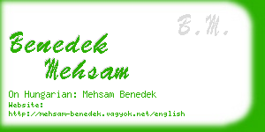 benedek mehsam business card